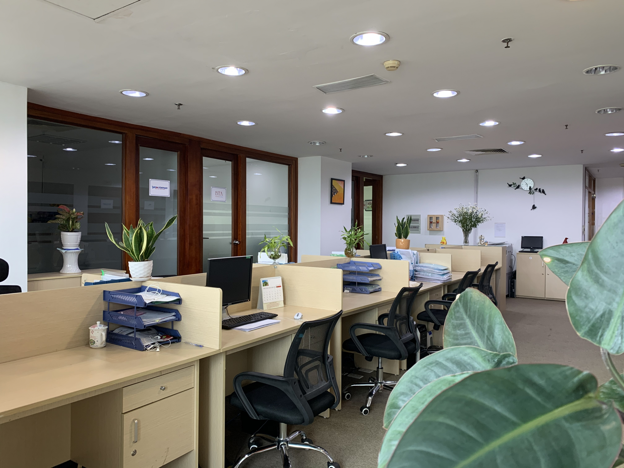 Chỗ ngồi làm việc trong văn phòng chia sẻ vẫn đảm bảo không gian riêng tư cho từng khách hàng