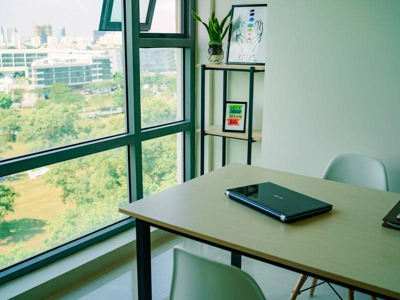 Unit Office Share có vị trí nằm ở 2 mặt tiền, góc nhìn thoáng, rộng